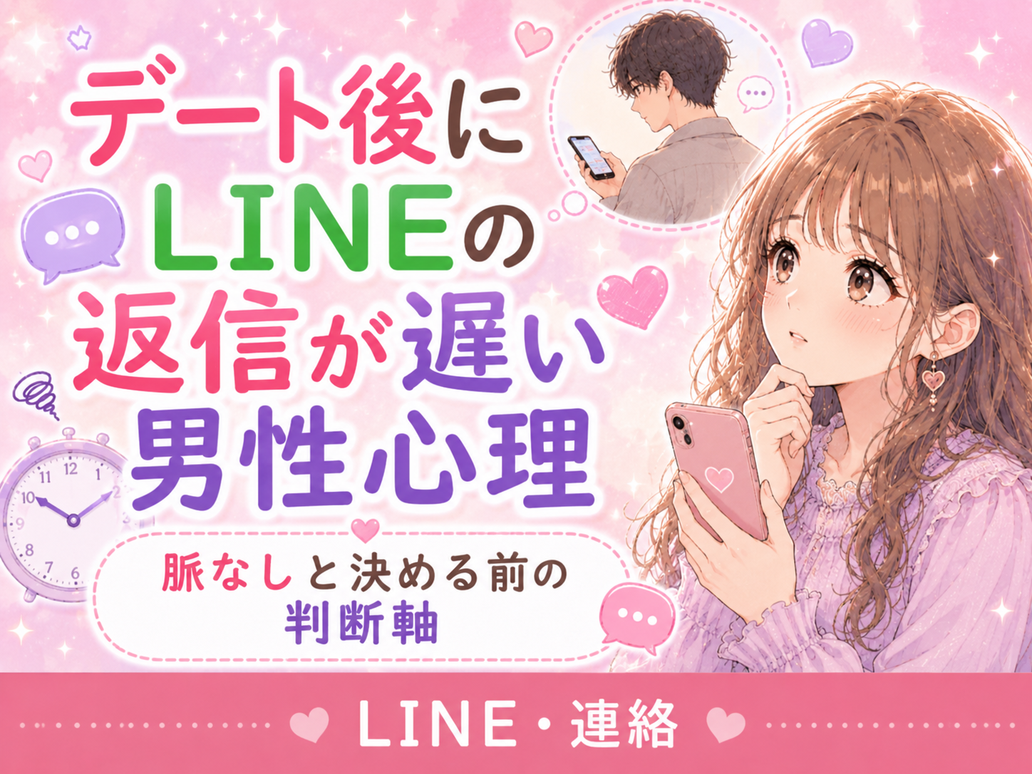 デート後にLINEの返信が遅い男性心理｜脈なしと決める前の判断軸