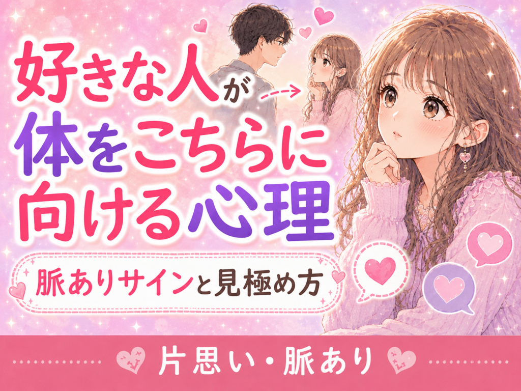 好きな人が体をこちらに向ける心理|脈ありサインと勘違いを見極める方法