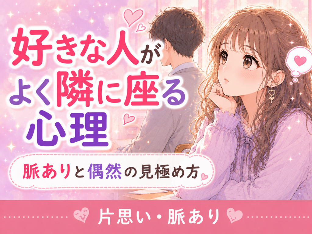 好きな人が隣の席に座るのは脈あり?わざと近くに来る男性心理と見分け方