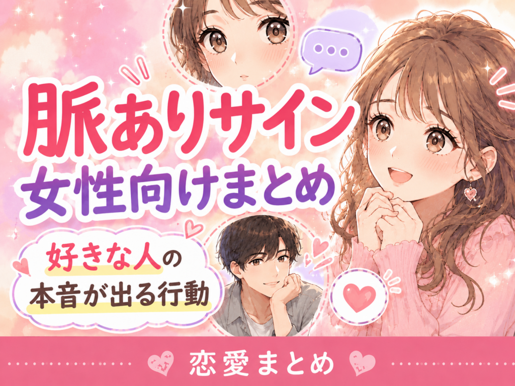 脈ありサイン女性向けまとめ｜好きな人の本音が出る行動とは