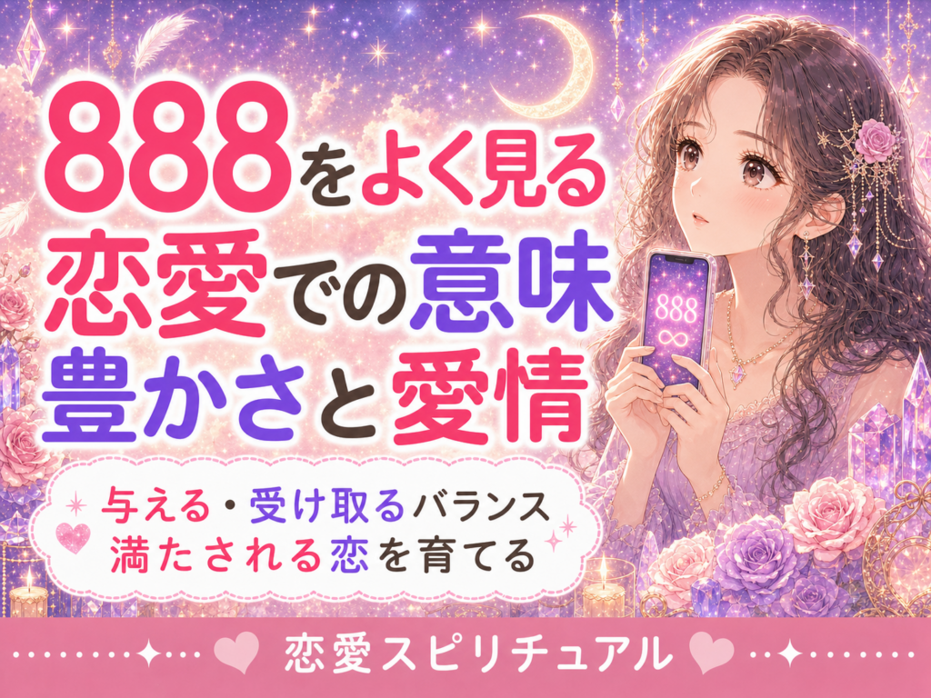 エンジェルナンバー888の恋愛での意味｜豊かさと愛情のバランス