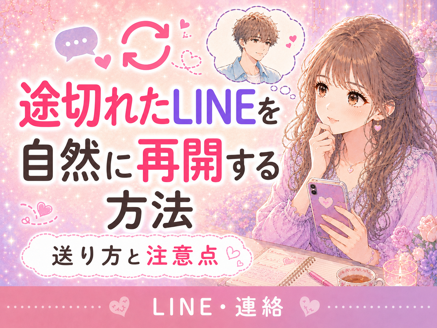 好きな人とのLINEが終わった後、再開までの期間は?自然な送り方と例文