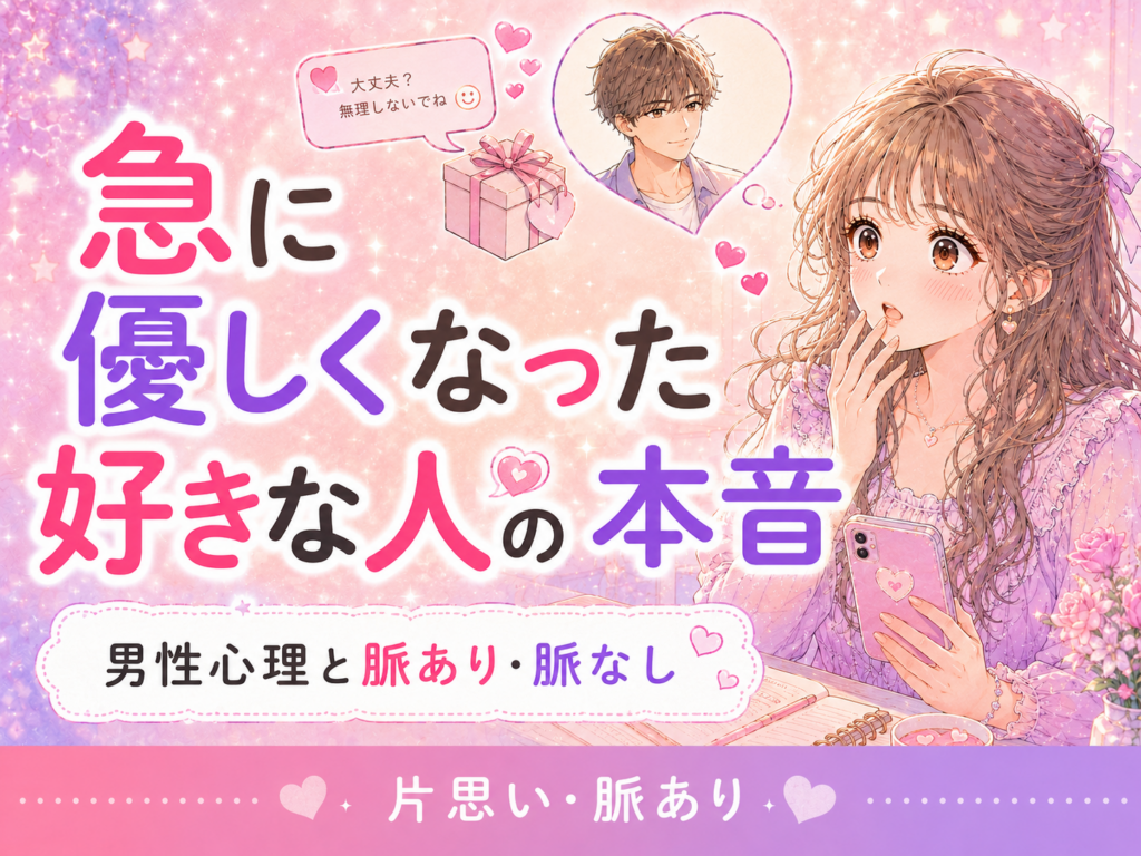 好きな人が急に優しくなった男性心理|脈ありサインと勘違いの見分け方