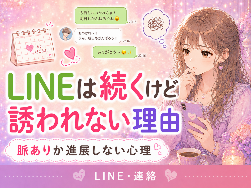 LINEは続くのに誘われないのは脈なし?男性心理と女性からの誘い方