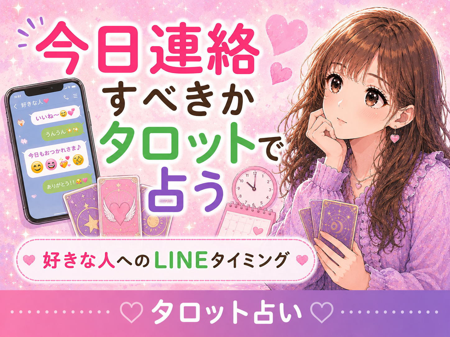 タロットで今日連絡すべきか占う方法|好きな人へのLINEタイミング