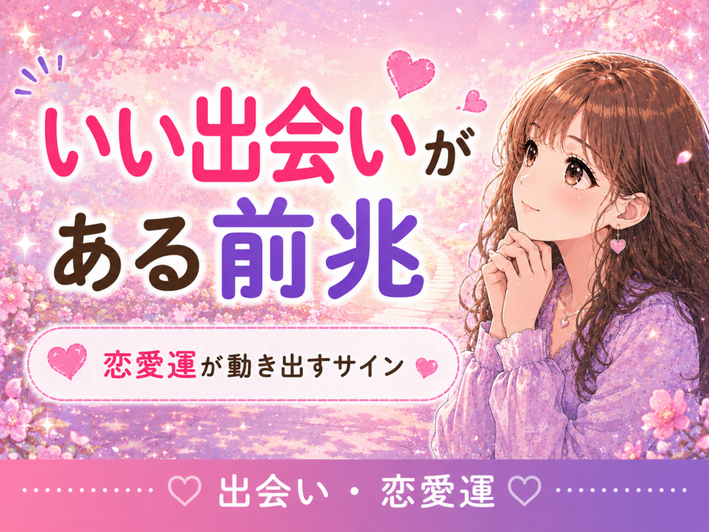 いい出会いがある前兆｜恋愛運が動き出すサインと受け取り方