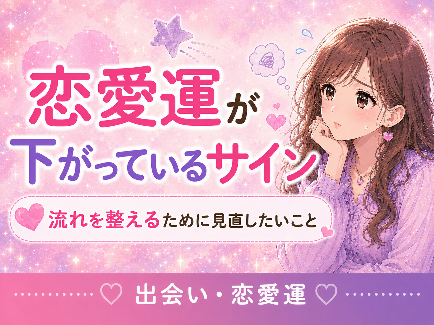 恋愛運が下がっているサイン｜運が悪いときの原因と整える行動