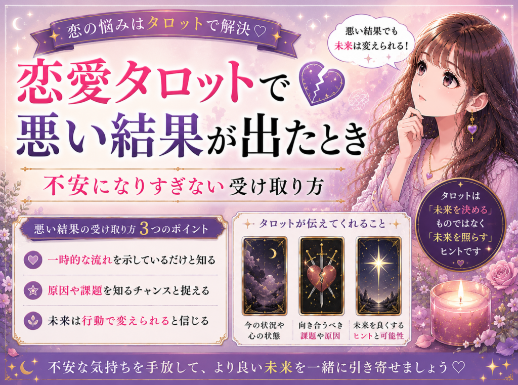 恋愛タロットで悪い結果が出たとき|不安になりすぎない受け取り方
