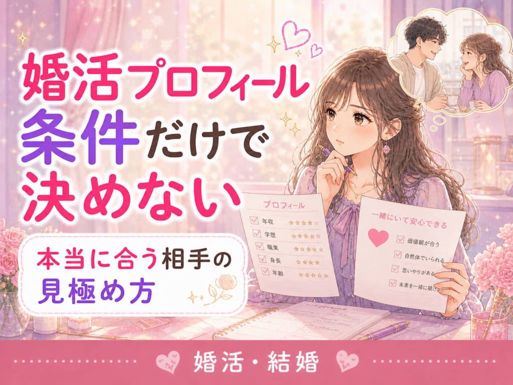 婚活でプロフィールの条件だけで決めない見極めポイント