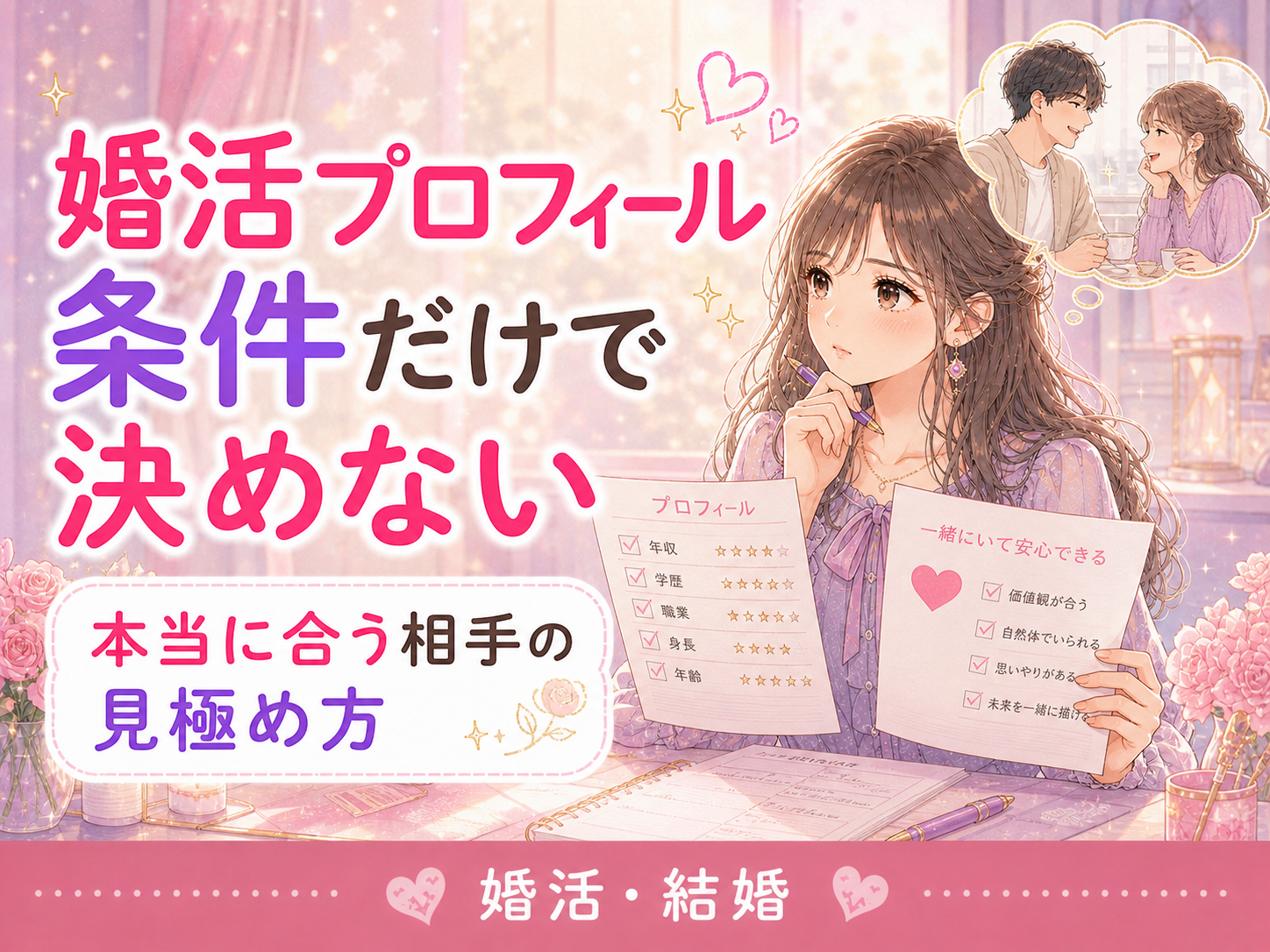 婚活でプロフィールの条件だけで決めない見極めポイント