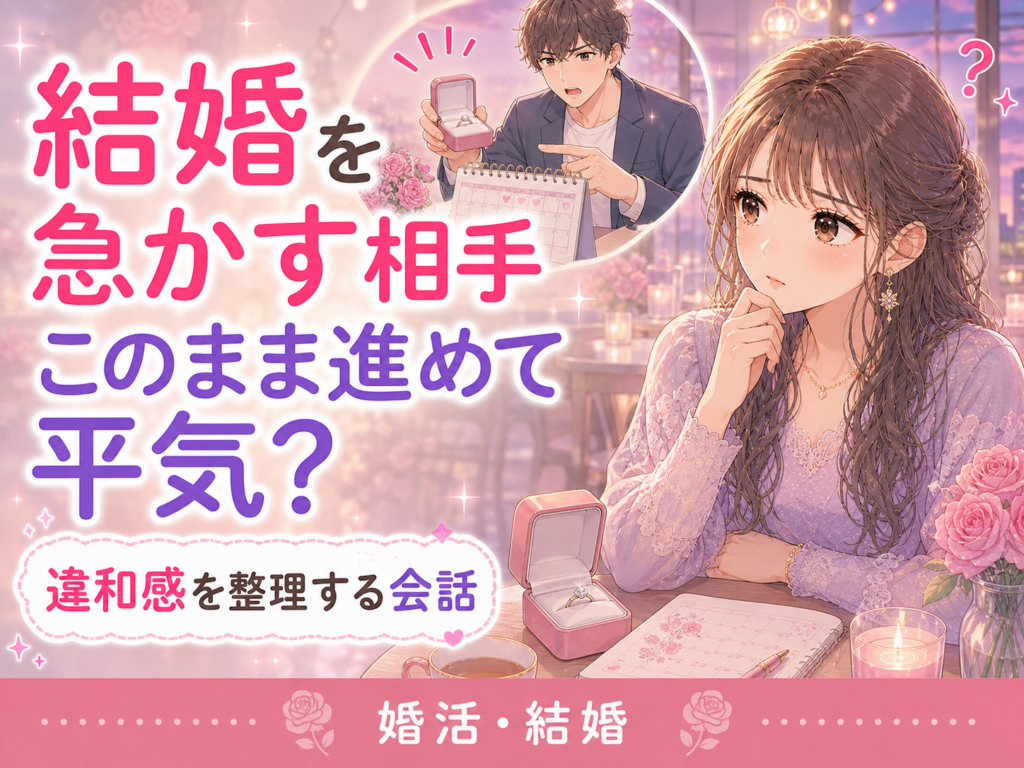 結婚を急かす相手に違和感があるとき|確認したい会話
