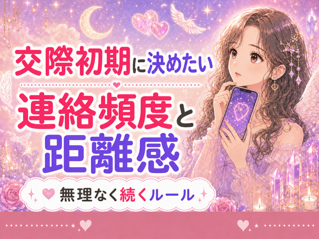 交際初期に決めておきたい連絡頻度と距離感｜無理なく続くルール