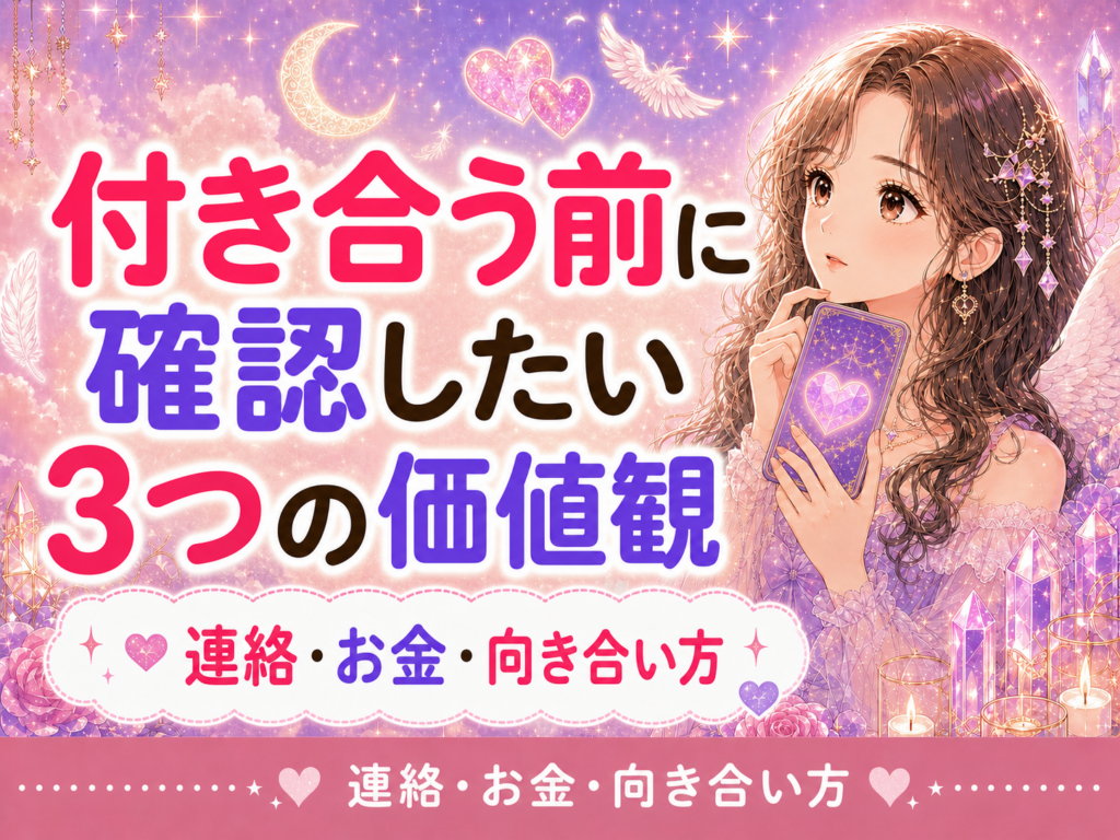 付き合う前に確認したい3つの価値観｜連絡・お金・向き合い方