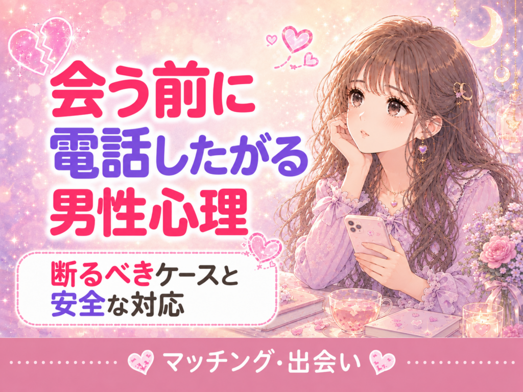 マッチングアプリで会う前に電話したがる男性心理｜断るべきケースと安全な対応