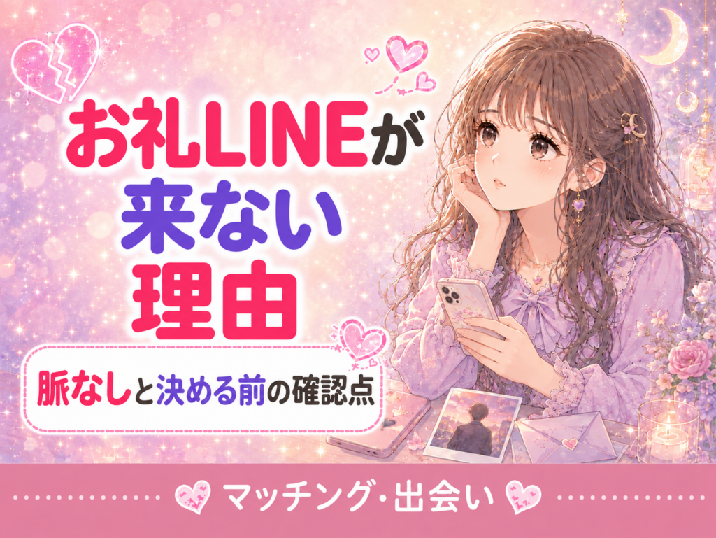 マッチングアプリの初デート後にお礼LINEが来ない理由|脈なしと決める前の確認点